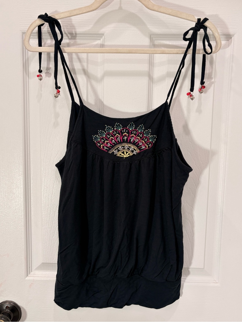 Arden B Black Y2K Spaghetti Strap Camisole Top Size M